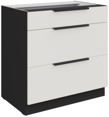 Donji ormarić Aria - bijela/crna - 80 D 3S BB