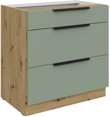 Donji ormarić Aria - akvamarin/artisan hrast - 80 D 3S BB
