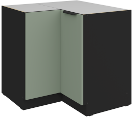 Donji kutni ormarić Aria - akvamarin/crna - 90x90 DN 2F BB