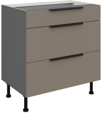 Donji ormarić Aria - sandgrau/atnracit - 80 D 3S BB