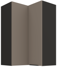 Gornji kutni ormarić Aria - sandgrau/crna - 60x60 GN-90 2F (90°)