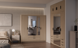 Garderobni ormar Elena DO04 s ogledalom - nauljeni hrast