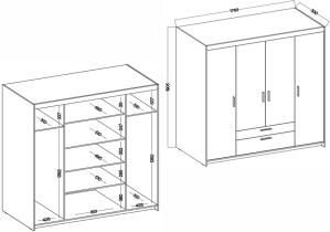 Stolarz Lempert - Garderobni ormar Elena BP04 s ogledalom - pješčano bež