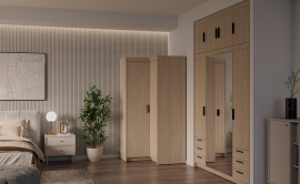 Kutni garderobni ormar Elena NARDO02 - uljeni hrast