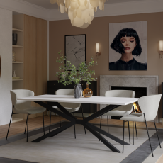 Blagovaonski stol Tromso - 90x185 cm - bijela