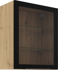 Gornja vitrina Stolarz - 60 GS-72 1F - artisan hrast/crna