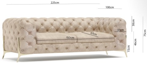 Ropez - Velik dvosjed Chelsea Bis - 225 cm - tkanine Preston, Primo