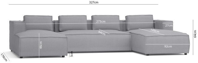 Ropez - Kutna garnitura Cloe U oblik - tkanine Enjoy New, Lincoln