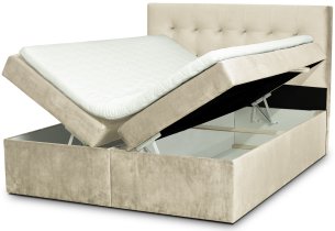 Ropez - Boxspring krevet Paris - 160x200 cm - tkanine Monolith