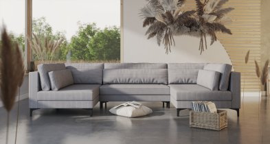 Ropez - Kutna garnitura Jose U oblik - tkanine Enjoy New, Lincoln