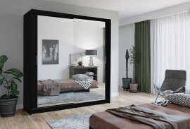 Ormar s kliznim vratima Lux 203 LED - crna 