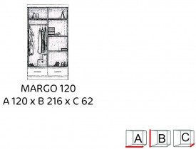 Arkos meble - Ormar s kliznim vratima Margo 120