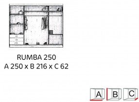Arkos meble - Ormar s kliznim vratima Rumba 250 - crna