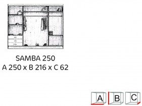 Arkos meble - Ormar s kliznim vratima Samba 250 - crna