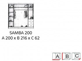 Arkos meble - Ormar s kliznim vratima Samba 200 - crna