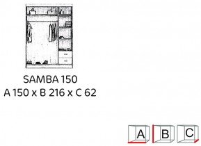 Arkos meble - Ormar s kliznim vratima Samba 150 - bijela