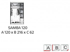 Arkos meble - Ormar s kliznim vratima Samba 120 - crna