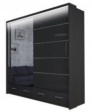 Ormar s kliznim vratima Sycylia LED 200 - crna
