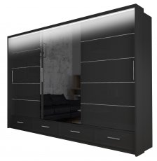 Ormar s kliznim vratima Sycylia LED 250 - crna