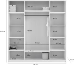 Arkos meble - Ormar Paris 180 cm - sivi