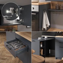 Garant - Multifunkcijska kuhinja Sense - 160 cm - antracit/artisan hrast
