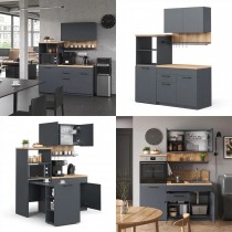 Garant - Multifunkcijska kuhinja Sense - 160 cm - antracit/artisan hrast