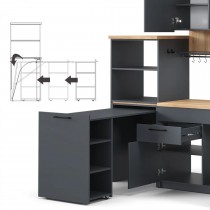 Garant - Multifunkcijska kuhinja Sense - 160 cm - antracit/artisan hrast