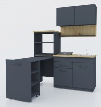 Garant - Multifunkcijska kuhinja Sense - 160 cm - antracit/artisan hrast