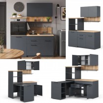 Garant - Multifunkcijska kuhinja Sense - 160 cm - antracit/artisan hrast