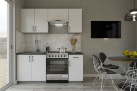 Kuhinja Modest 180 cm - stone grey/white unicolor