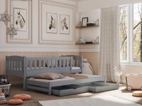 Lano - Dječji krevet s dodatnim ležajem Amelka - 80x160 cm - Sivaa