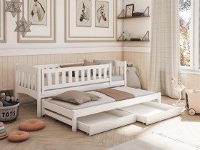 Lano - Dječji krevet s dodatnim ležajem Amelka - 90x190 cm - Bijela