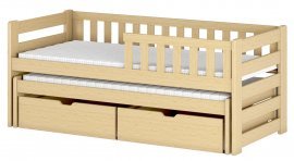 Lano - Dječji krevet s dodatnim ležajem Bolko - 80x200 cm - Bor