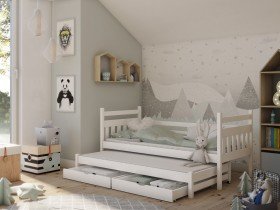 Lano - Dječji krevet s dodatnim ležajem Daniel - 80x180 cm - Bijela