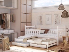 Lano - Dječji krevet s dodatnim ležajem Dominik - 80x200 cm - Bijela