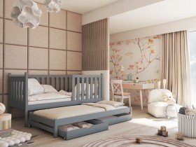 Lano - Dječji krevet s dodatnim ležajem Kaja - 90x200 cm - Siva
