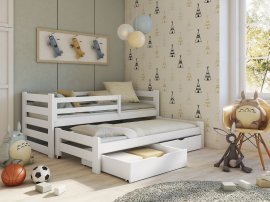 Lano - Dječji krevet s dodatnim ležajem Kubus - 80x160 cm - Bijela