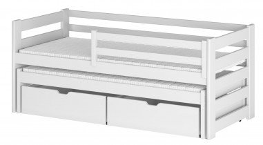 Lano - Dječji krevet s dodatnim ležajem Kubus - 80x200 cm - Bijela