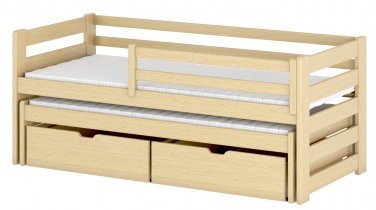 Lano - Dječji krevet s dodatnim ležajem Senso - 80x160 cm - Bor