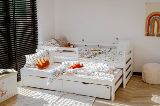 Lano - Dječji krevet s dodatnim ležajem Senso - 90x200 cm - bijela