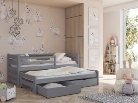 Lano - Dječji krevet s dodatnim ležajem Senso - 90x200 cm - Siva