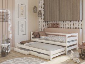 Lano - Dječji krevet s dodatnim ležajem Tosia - 80x160 cm - Bijela