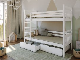 Lano - Krevet na kat Adas - 80x160 cm - Bijela