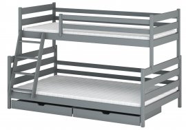 Krevet na kat Fami - 90x200/120x200 cm - Siva
