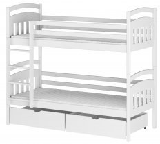Lano - Krevet na kat Gabi - 80x160 cm - Bijela