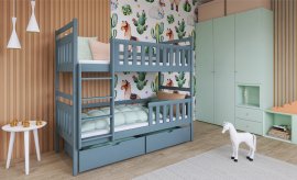 Krevet na kat Monika - 90x200 cm - Siva