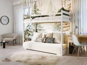 Lano - Krevet na kat s dvosjedom Sofino - 90x200/140x200 cm