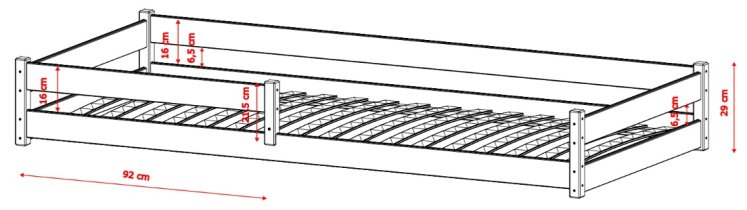 Lano - Dječji krevet Alis - 80x160 cm - krem