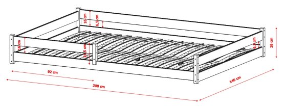 Lano - Dječji krevet Fini - 140x200 cm - mliječna čokolada