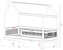 Dječji krevet kućica Oskar - 80x160 cm - borovina